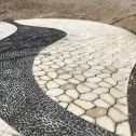 浙江 黄金麻冰裂纹地铺石工地铺装案例