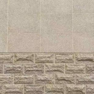 浙江 黄金麻自然面蘑菇石配荔枝面干挂