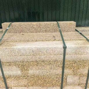 浙江 黄金麻花岗岩石材机切面栏杆料半成品