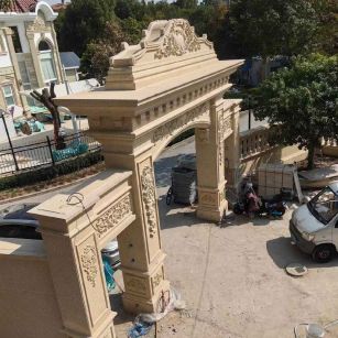 浙江 黄金麻荔枝面花岗岩别墅门楼