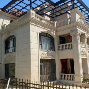 浙江 黄金麻花岗岩荔枝面别墅外墙干挂