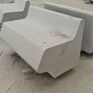 浙江 芝麻白花岗岩异形坐凳，石凳