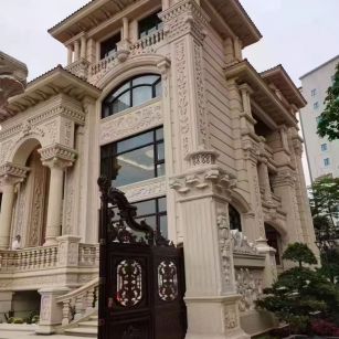 浙江 黄金麻花岗岩别墅外墙干挂效果展示