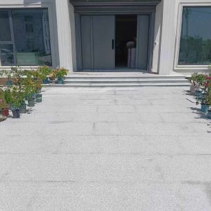 浙江 芝麻白花岗岩地铺石地面铺装