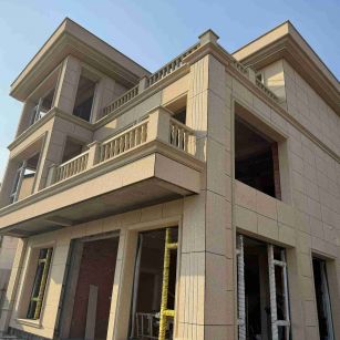 浙江 黄金麻花岗岩石材荔枝面外墙干挂效果展示