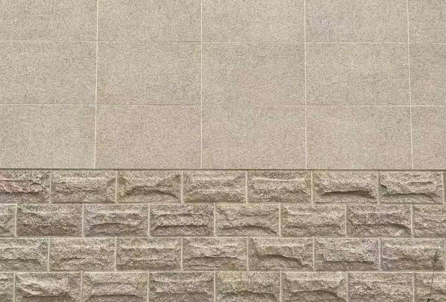 浙江 黄金麻自然面蘑菇石配荔枝面干挂