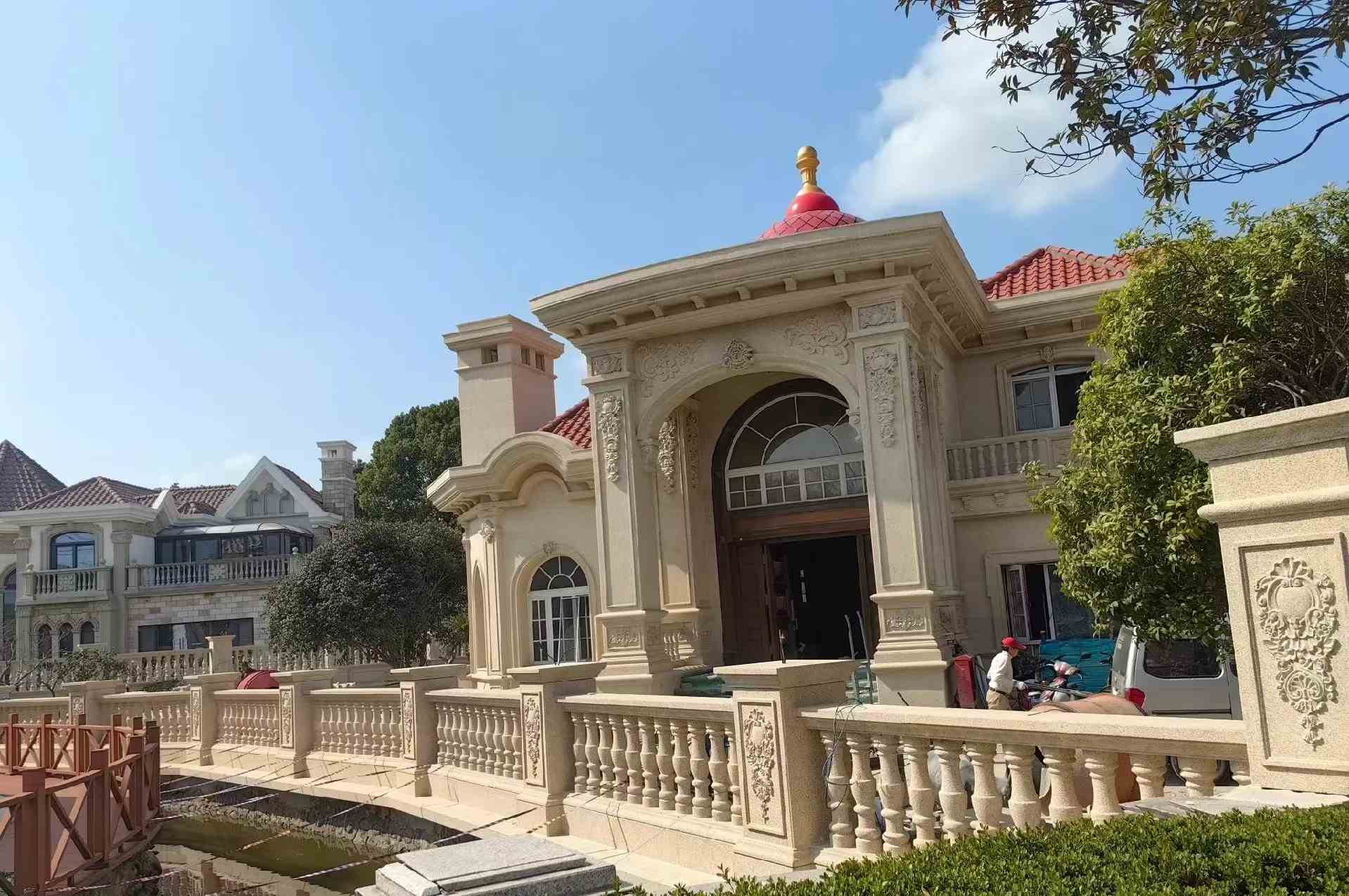 浙江 黄金麻花岗岩欧式别墅