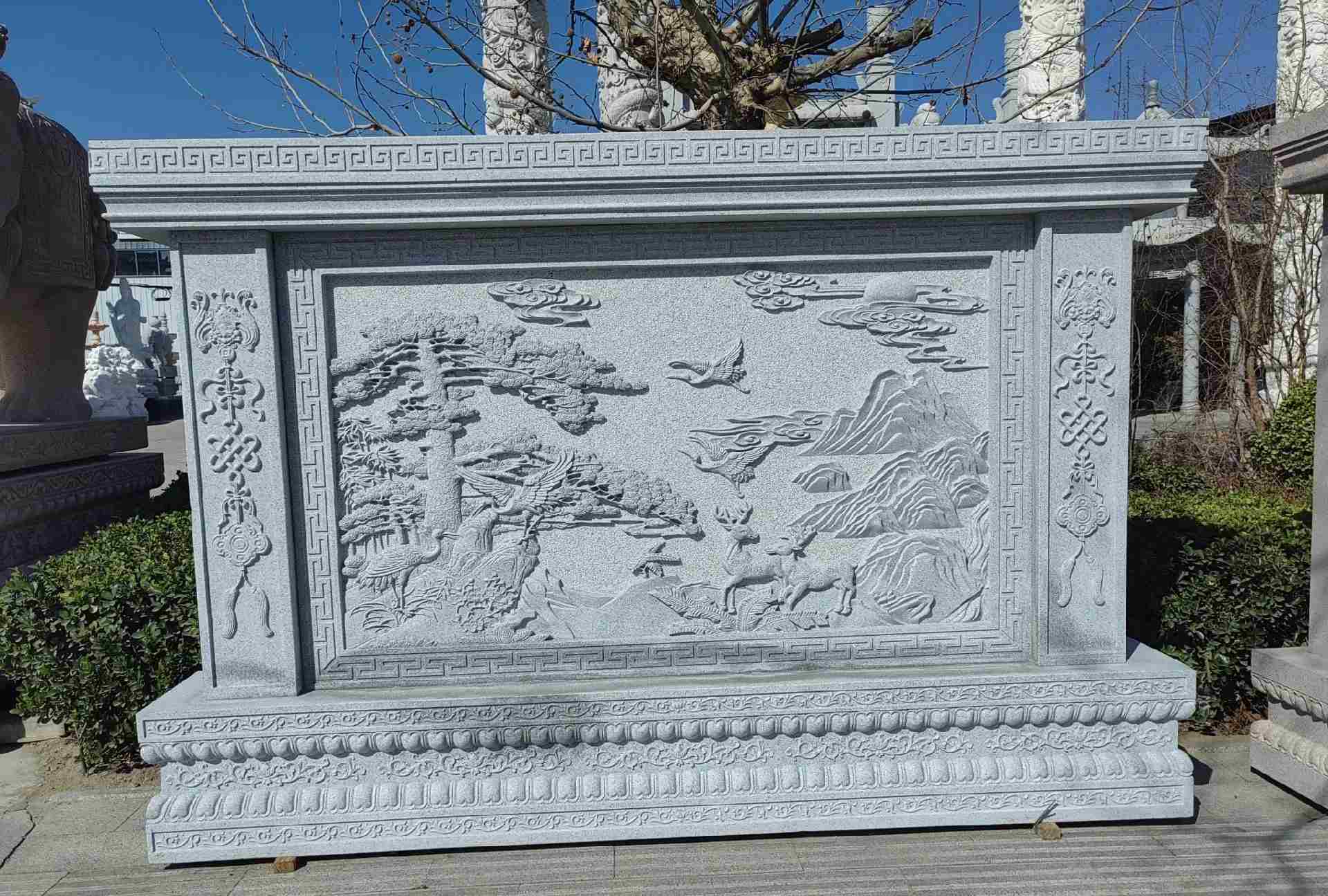 浙江 芝麻白大型照壁，屏风，影壁