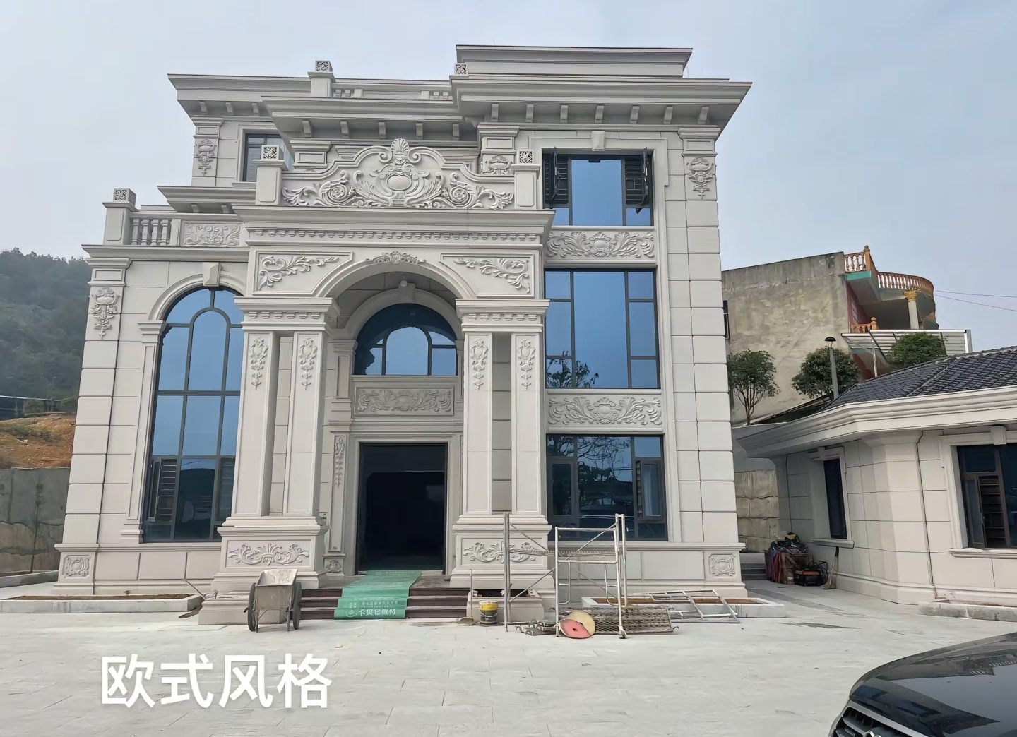 浙江 白麻花岗岩别墅外墙干挂