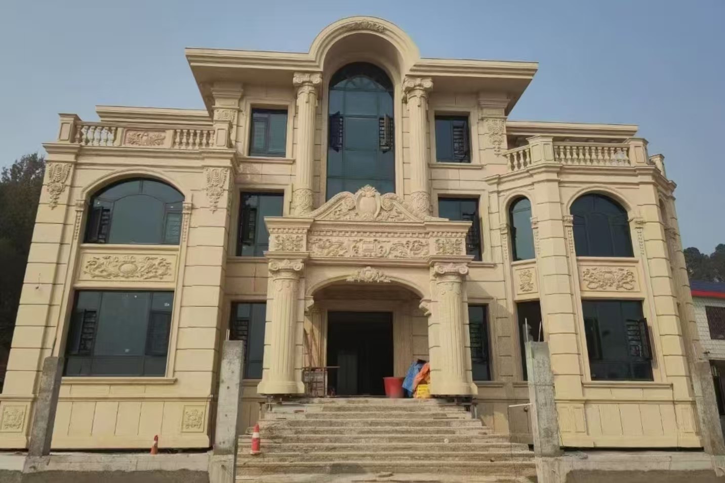 浙江 黄金麻花岗岩别墅外墙干挂