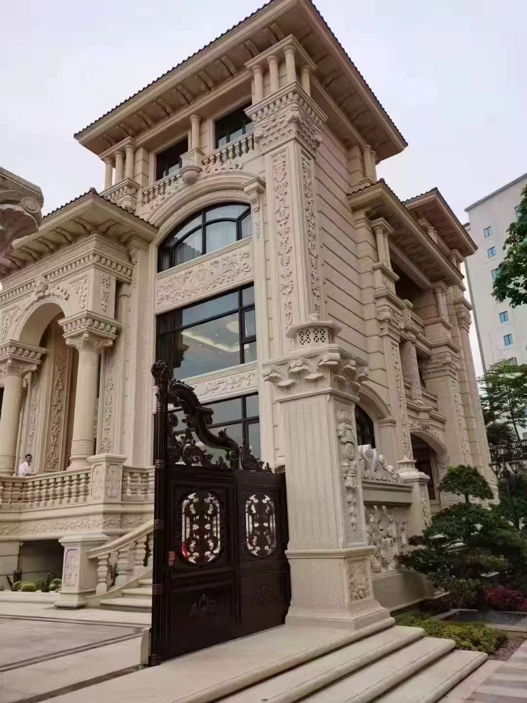 浙江 黄金麻花岗岩别墅外墙干挂效果展示