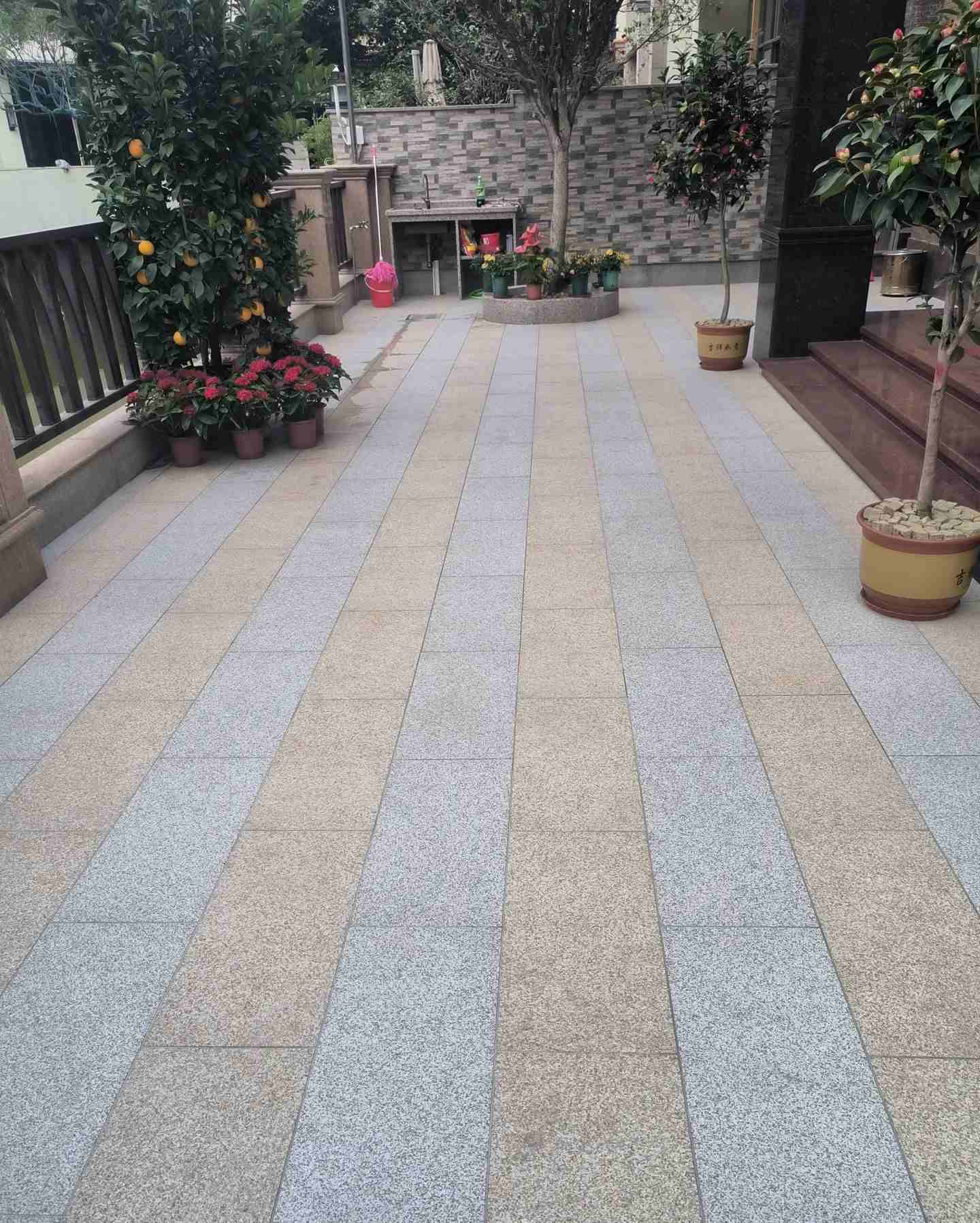 浙江 黄金麻白麻荔枝面庭院铺装展示